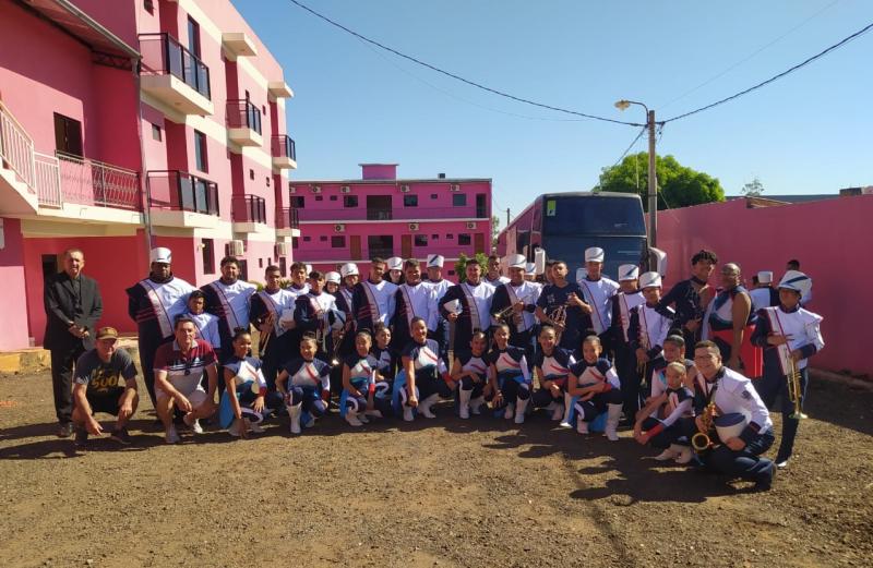 No mês passado, Banda Musical do Parque dos Pinheiros esteve no Paraguai para se apresentar no desfile cívico Paz del Chaco