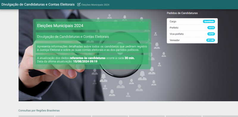 DivulgaCandContas expõe prestação de contas dos postulantes e dos partidos políticos de todo país
