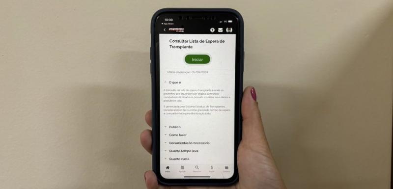 Posição na fila de espera por transplante pode ser consultada no app do Poupatempo