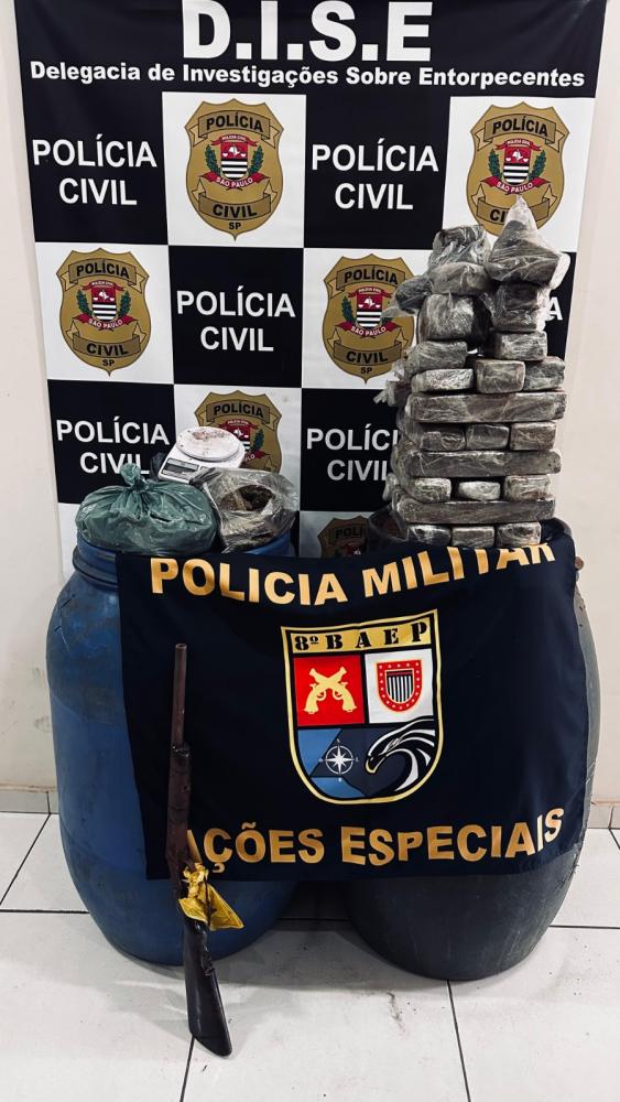 Produtos foram encontrados nesta terça-feira por policiais civis, com apoio do Canil do 8º Baep