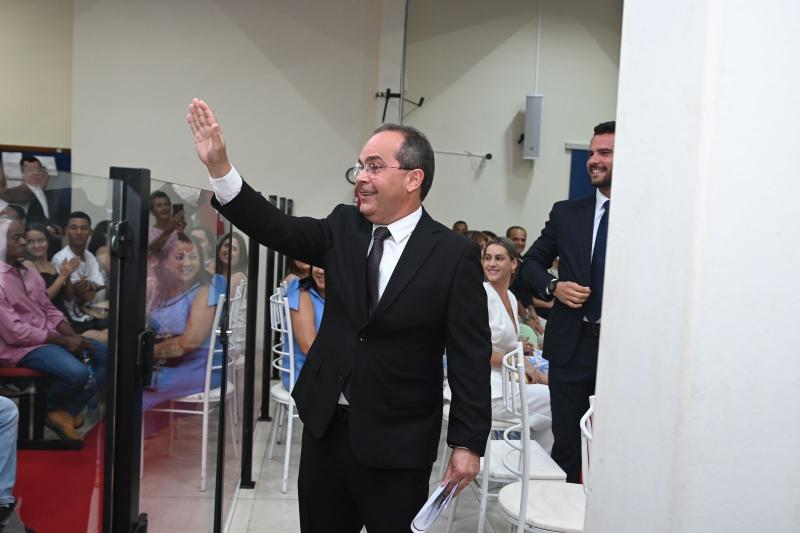 André Lima, prefeito de Presidente Epitácio, durante a cerimônia de posse