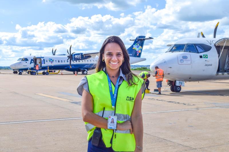 Maila Gueretta é supervisora de Segurança Operacional do Aeroporto de Prudente